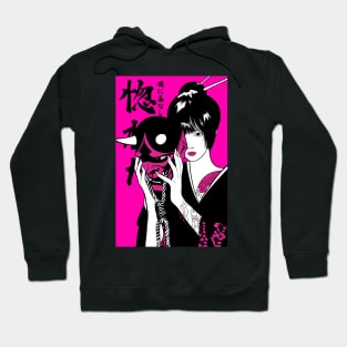 fashion girl with oni mask Hoodie